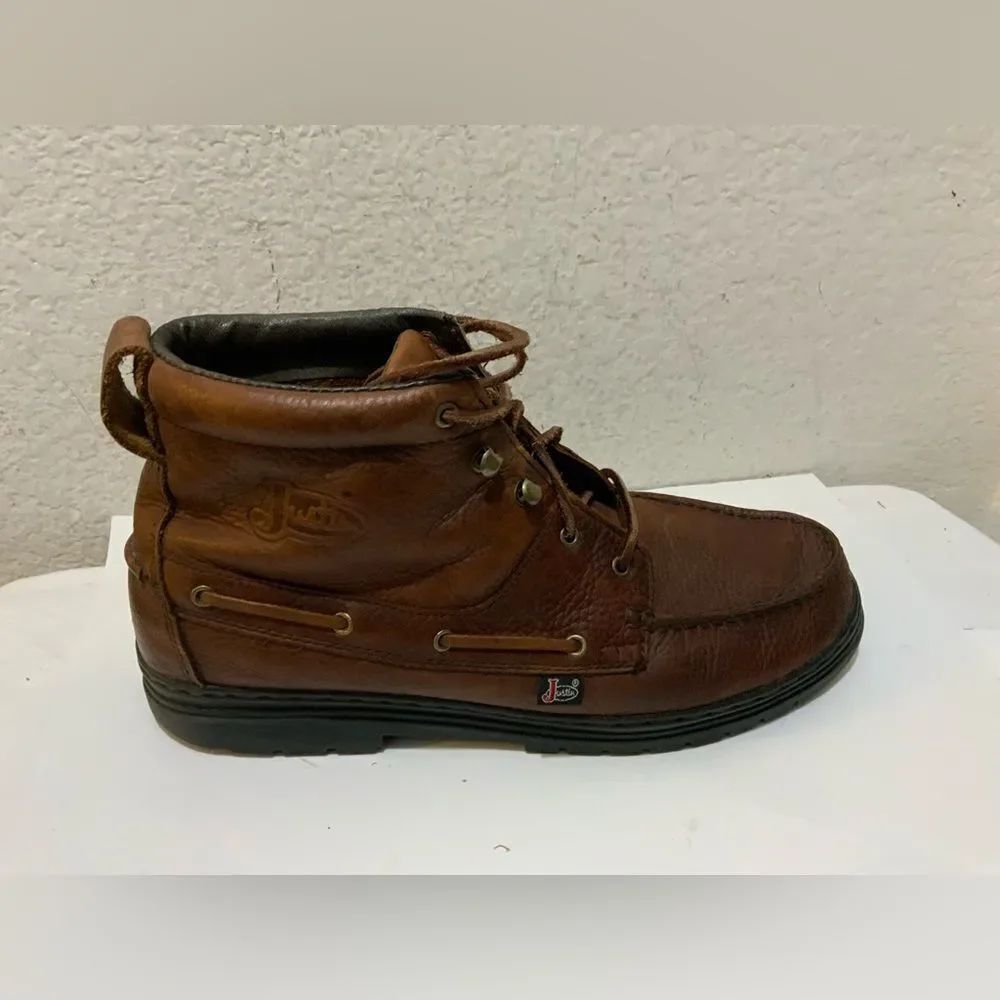 Justins style 0991  Size 13M Leather Ankle Boots Booties Brown